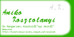 aniko kosztolanyi business card